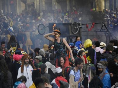 Carnaval non autorisé sur la Canebière, le 21 mars 2021 à Marseille - Christophe SIMON [AFP]