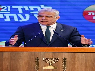 L'Israélien Yaïr Lapid, chef du parti Yesh Atid, le 24 mars 2021 à Tel-Aviv - JACK GUEZ [AFP]