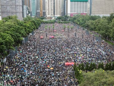 Manifestation pro-démocratie à Victoria Park, le 18 août 2019 à Hong Kong - ISAAC LAWRENCE [AFP/Archives]