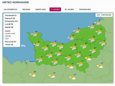 Les prévisions de Météo France pour la matinée du mardi 7 avril, à la date du vendredi 2 avril. - Capture meteofrance.com