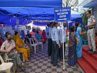 Centre de vaccination contre le Covid-19 à New Delhi le 10 avril 2021 - Prakash SINGH [AFP]