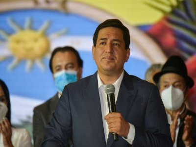 Le candidat malheureux de gauche à la présidentielle de l'Equateur, Adrés Arauz, le 11 avril 2021 - RODRIGO BUENDIA [AFP]