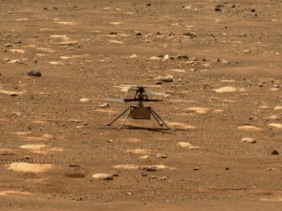 L'hélicoptère de la Nasa Ingenuity sur Mars le 7 avril 2021 - Handout [NASA/JPL-Caltech/MSSS/AFP]