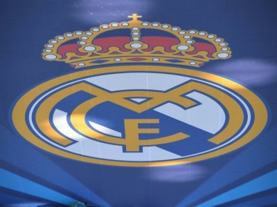 Le logo du Real Madrid prise le 26 mai 2018 à Kiev - Franck FIFE [AFP/Archives]