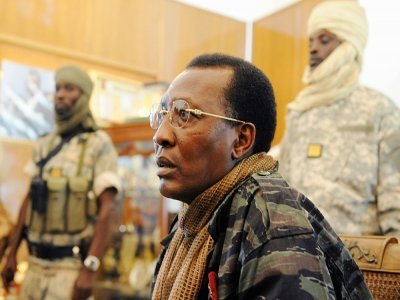 Le président tchadien Idriss Déby Itno le 6 février 2008, à N'Djamena - Pascal GUYOT [AFP/Archives]