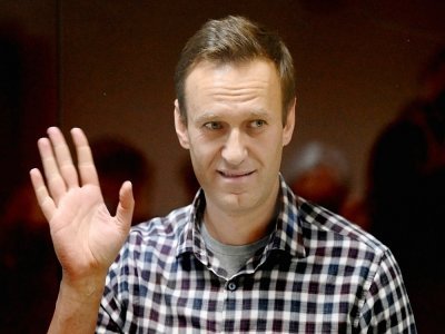 L'opposant russe Alexeï Navalny lors d'une audience judiciaire à Moscou le 20 février 2021 - Kirill KUDRYAVTSEV [AFP/Archives]