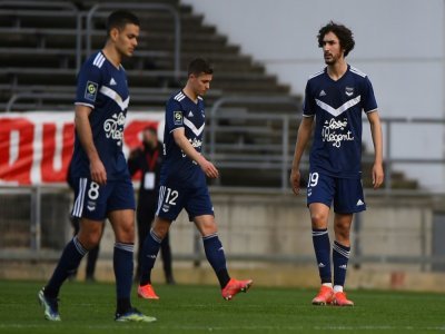 Les joueurs bordelais, lors du match de L1, le 21 février 2021 au Stade des Costières à Nîmes - Sylvain THOMAS [AFP/Archives]