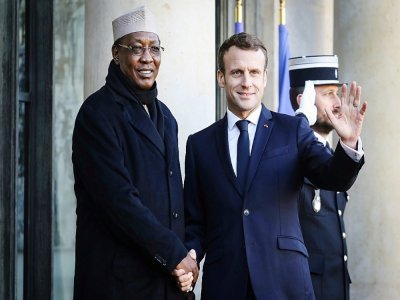 Emmanuel Macron accueille Idriss Deby à l'Elysée, le 12 novembre 2019 - LUDOVIC MARIN [AFP/Archives]