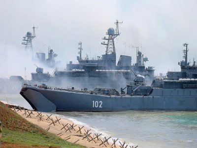 Exercices militaires des forces russes en Crimée, le 22 avril 2021 - Vadim Savitsky [Ministère russe de la Défense/AFP]