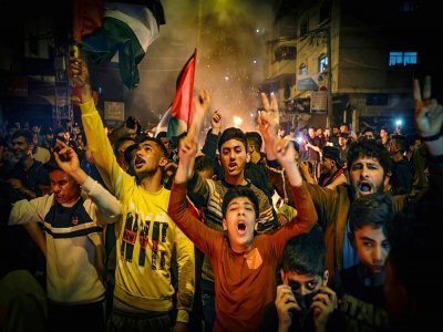 Manifestation à Gaza, le 24 avril 2021 - MOHAMMED ABED [AFP]