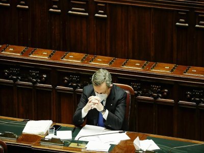 Mario Draghi à la Chambre des députés à Rome, le 18 février 2021 - Andrew Medichini [POOL/AFP]