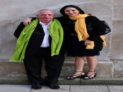 Le chef étoilé espagnol Juan Mari Arzak et sa fille, la cheffe Elena Arzak, tous deux à la tête du restaurant Arzak à Saint-Sébastien, au Pays basque espagnol, photographiés à Londres le 28 avril 2014 - CARL COURT [AFP/Archives]