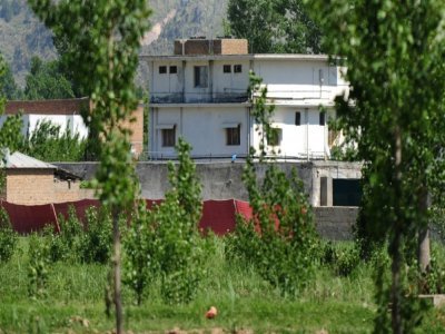 Le complexe résidentiel d'Abbottabad, le 2 mai 2011 au Pakistan, au lendemain de la mort du chef d'Al-Qaïda Oussama ben Laden tué dans le raid des forces spéciales américaines - FAROOQ NAEEM [AFP/Archives]