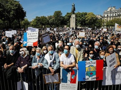 Rassemblement pour réclamer "Justice pour Sarah Halimi", place du Trocadéro à Paris, le 25 avril 2021 - GEOFFROY VAN DER HASSELT [AFP]