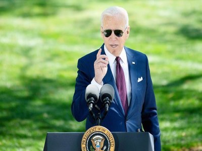 Le président américain Joe Biden s'exprime depuis les jardins de la Maison Blanche le 27 avril 2021 - Brendan Smialowski [AFP]