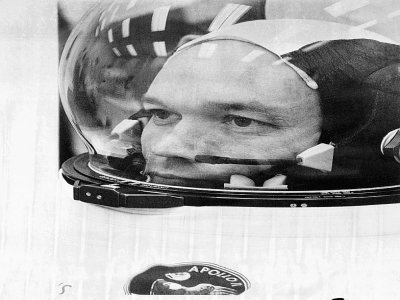 L'astronaute Michael Collins avant d'embarquer à bord d'Apollo 11, le 16 juillet 1969 au centre spatial Kennedy - Handout [NASA/AFP/Archives]