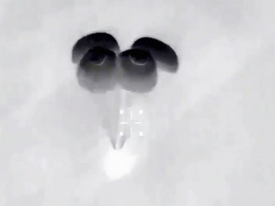 Capture d'écran montrant la capsule Crew Dragon de SpaceX, parachutes ouverts, en train de descendre vers la Terre, le 2 mai 2021 - Handout [NASA/AFP]