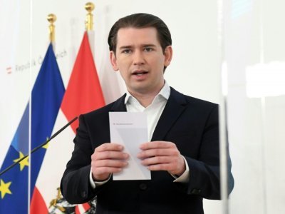 Le chancelier autrichien conservateur Sebastian Kurz le 30 avril 2021 à Vienne - HELMUT FOHRINGER [APA/AFP]