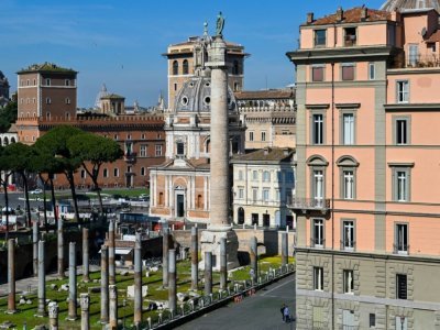 La colonne de Trajan et des Forums impériaux, le 11 mars 2021 à Rome - ANDREAS SOLARO [AFP]