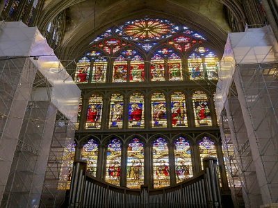 Des vitraux de l'artiste Valentin Bousch, le 30 mars 2021 à la cathédrale de Metz - JEAN-CHRISTOPHE VERHAEGEN [AFP]