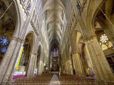 La voûte de la cathédrale de Metz, 42 mètres de haut, le 30 mars 2021 - JEAN-CHRISTOPHE VERHAEGEN [AFP/Archives]