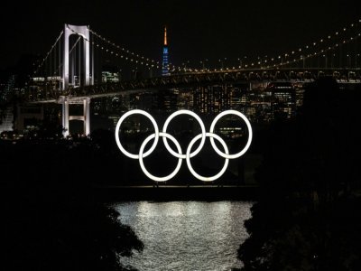 Les anneaux olympiques à Tokyo le 10 mai 2021 - Charly TRIBALLEAU [AFP/Archives]