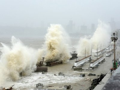 Le cyclone Tauktae frappe la côte de Bombay, le 17 mai 2021 en Inde - Sujit Jaiswal [AFP]