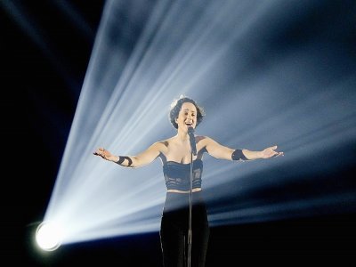 Barbara Pravi, candidate de la France, interprète la chanson "Voilà" lors d'une répétition pour la finale de l'Eurovision, le 21 mai 2021 à Rotterdam, aux Pays-Bas - Sander Koning [ANP/AFP]