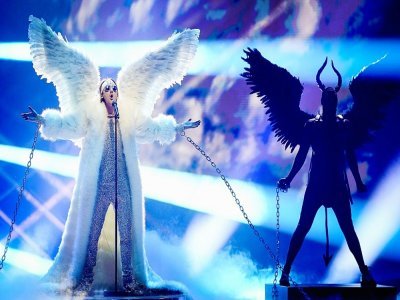 Tix, qui représente la Norvège, interpète "Fallen Angel" lors d'une répétition pour la finale de l'Eurovision, le 21 mai 2021 à Rotterdam, aux Pays-Bas - Sander Koning [ANP/AFP]