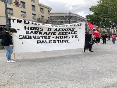 Des manifestants soutiennent la Palestine. - Justine Tariel