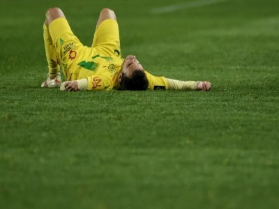 La frustration du milieu espagnol de Nantes, Pedro Chirivella, après la défaite à domicile contre Montpellier, le 23 mai 2021 - Sebastien SALOM-GOMIS [AFP]
