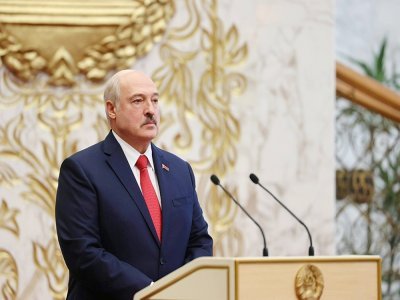 Le président bélarusse Alexandre Loukachenko à Minsk, le 23 septembre 2020 - Maxim GUCHEK [BELTA/AFP/Archives]