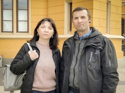 Natalia et Dmitry Protasevich à Wroclaw, en Pologne le 25 mai 2021 - Jaap Arriens [AFP]