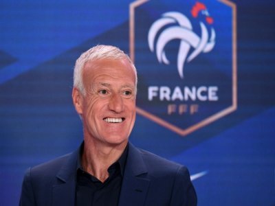Le sélectionneur des Bleus Didier Deschamps lors d'un point presse en marge de l'annonce des joueurs retenus pour l'Euro, le 18 mai 2021 à Boulogne - FRANCK FIFE [POOL/AFP/Archives]