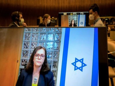 L'ambassadrice d'Israël auprès de l'ONU à Genève Meirav Eilon Shahar prononce un discours lors d'une réunion du Conseil des droits de l'homme de l'ONU, à Genève, le 27 mai 2021 - Fabrice COFFRINI [AFP]