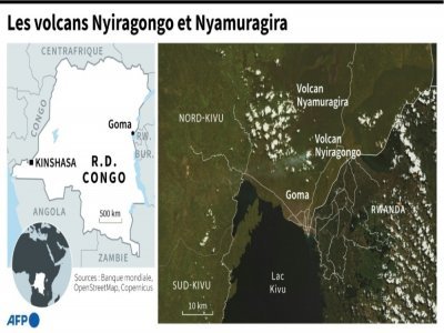 Les volcans Nyiragongo et Nyamuragira - Patricio ARANA [AFP]