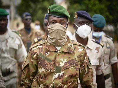 Le colonel Assimi Goïta, le 18 septembre 2020 à Bamako, au Mali - MICHELE CATTANI [AFP/Archives]
