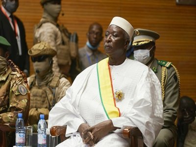 Le président de transition Bah Ndaw lors de sa prise de fonctions, à Bamako le 25 septembre 2020 - MICHELE CATTANI [AFP/Archives]