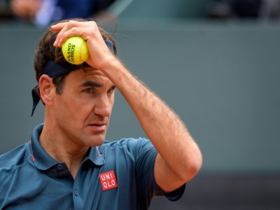 Le Suisse Roger Federer, lors de son entrée en lice contre l'Espagnol Pablo Andujar, le 18 mai 2021 au tournoi de Genève - Fabrice COFFRINI [AFP/Archives]