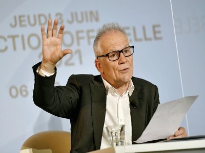 Le délégué général du festival de Cannes Thierry Frémaux en conférence de presse à Paris, le 3 juin 2021 - STEPHANE DE SAKUTIN [AFP]