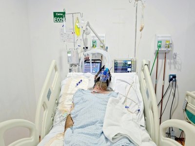 Un malade du Covid-19 à l'hôpital à Mexico, au Mexique, le 2 juin 2021 - ALFREDO ESTRELLA [AE/AFP]