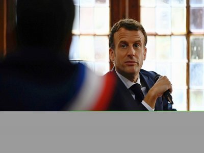 Emmanuel Macron en visite à Martel (Lot), le 3 juin 2021 - Lionel BONAVENTURE [AFP]