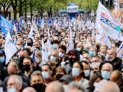 Manifestation des policiers devant l'Assemblée nationale, le 19 mai 2021 à Paris - Thomas COEX [AFP/Archives]