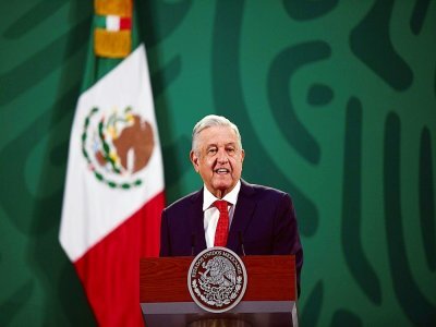 Le président mexicain Andres Manuel Lopez Obrador (AMLO), le 22 avril 2021 à Mexico - PEDRO PARDO [AFP/Archives]