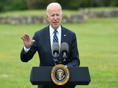 Le président américain Joe Biden, à St Ives, en Cornouailles, le 10 juin 2021 - Brendan SMIALOWSKI [AFP]