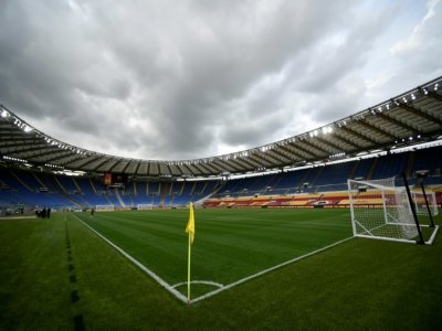 Le Stadio Olimpico, ici à l'occasion d'un match de championnat, le 22 avril 2021, lancera l'Euro avec le match Turquie-Italie - Filippo MONTEFORTE [AFP/Archives]