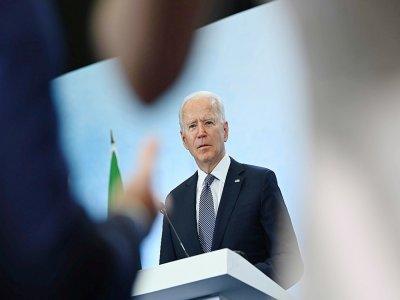 Le président américain Joe Biden lors d'une conférence de presse à Newquay, au Royaume-Uni, le 13 juin 2021 - Brendan Smialowski [AFP]