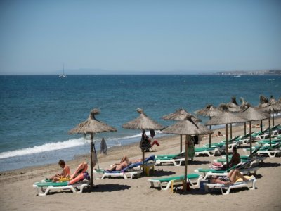 Sur une plage de Marbella, dans le sud de l'Espagne, le 7 juin 2021 - JORGE GUERRERO [AFP]