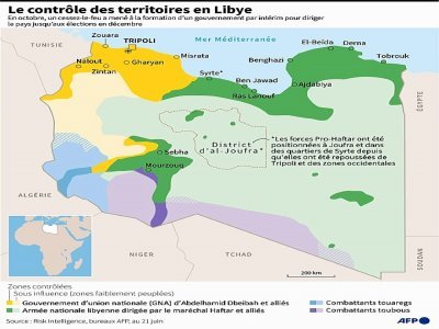 Le contrôle des territoires en Libye - Léo SEUX [AFP]