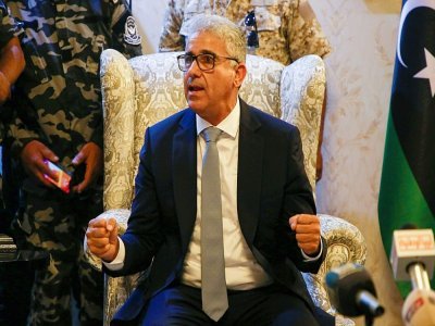 L'ancien ministre de l'Intérieur libyen Fathi Bachagha le 29 août 2020 à Tripoli - - [AFP/Archives]